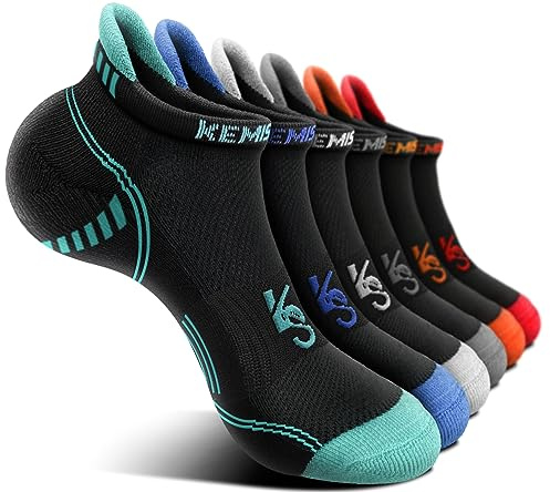 KEMISANT Mens Socks Trainer 6 Pairs, Mens Womens Athletic Socks Sports Running Socks for Outdoor Walking,Hiking,Climbing,Anti-blister Breathable Moisture Wicking(6Pairs,Shoe Size:6-8)