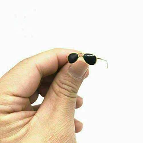 nyyuqi 1/6 Scale Miniature Gold-Rimmed Aviator Sunglasses Pilot Eyeglasses for 12 Action Figure Custom Accessories