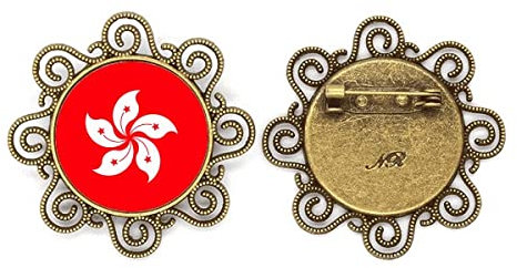 China Hong Kong Regionale Flagge Blumenbrosche Pins Schmuck für, M