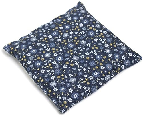 Johanniskernkissen 12x12cm - Bio Stoff Blümchen-blau - Wärmekissen & Kältekissen - Körnerkissen
