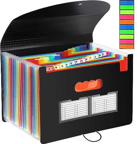 Cartella Portadocumenti Espandibile A4, Cartella Porta Documenti A4 Portatile Fisarmonica Organizzatore Documenti Espandibile 25 Tasche con Coperchio per Casa Scuola Ufficio Viaggio