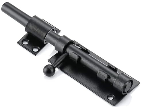 Litensh Torriegel Torschieber mit Loch Vorhängeschloss 304 Edelstahl Schieberiegel Durchmesser Abschließbare Türriegel Bolzenriegel Überwurfriegel Schlossriegel Türschnalle Torschieber Schwarz 196MM