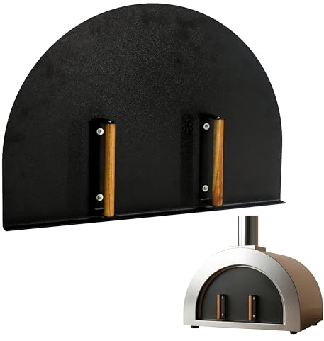 Simond Store Pizza Oven Door 27”(L) X 19.25”(H) Stainless Steel Heavy-Duty Oven Door with Wooden Handle for Indoor & Outdoor Pizza Oven, Outdoor Pizza Oven Kit