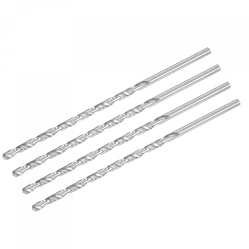TA-VIGOR 4Pcs 6mm Extra Long Twist Drill Bits 200mm HSS Straight Shank | High Speed Steel Spiral Drill Bits for Wood, Metal, Aluminium and Plastic