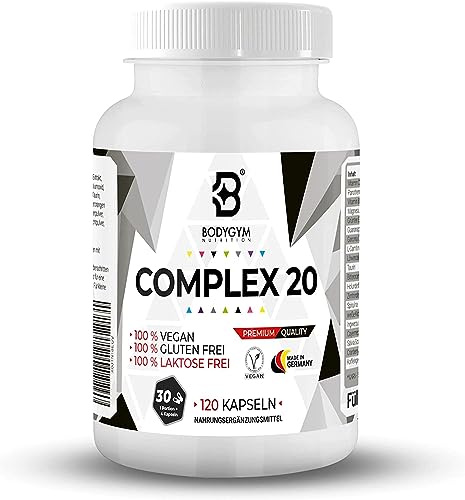 BODYGYM Nutrition Complex20 Tag-Formel mit Cayenne und L-Carnitin, Stoffwechsel-Rezeptur mit Ingwer und Vitamin B6 - Made in Germany