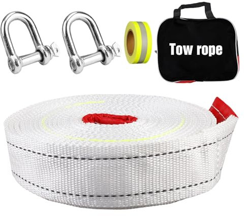Abschleppseil Auto,7 Meter 10 Tonnen Abschleppgurt Mit 2 Haken Und Aufbewahrungstasche,Bergegurt Für Auto,Abschleppseil PKW,Abschleppseil Nylon Für Auto,LKW,PKW,Offroad