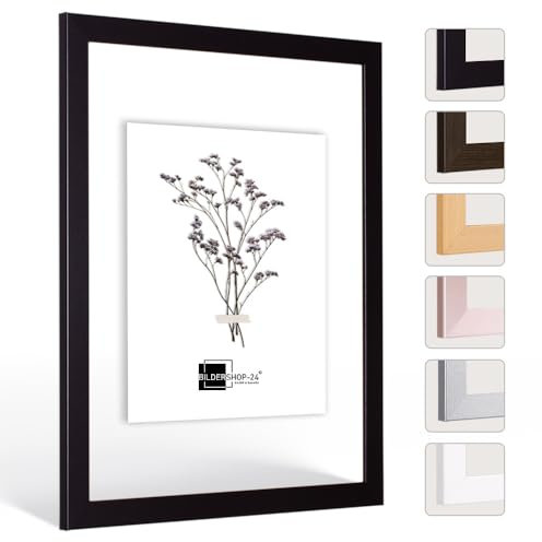 Bildershop-24 Telaio in vetro doppio con doppi vetri, Monza in Nero (opaco) 40x50cm con vetro acrilico, cornice per quadri con doppi vetri