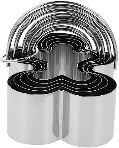 Garneck 5pcs Stainless Mousse Mold Cartoon Cookie Cutter Party Shapes Biscuits Molds for Baking Christmas Halloween