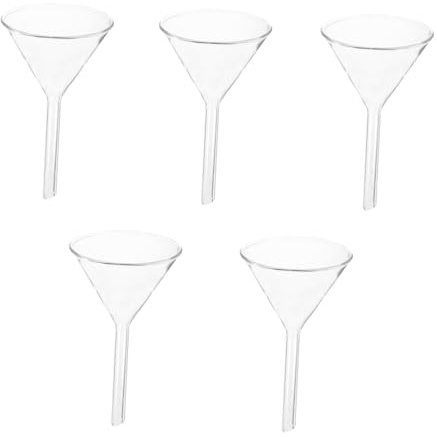 FUNOMOCYA 5piezas Embudo Triángulo De Vidrio Para Laboratorio Químico Embudo Sólido Para Alimentación Líquida y Sólida Reutilizable y Liviano Para Experimentos Analíticos