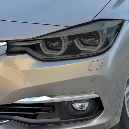 2 Stück Autoscheinwerfer-Schutzfolie, geräucherter schwarzer Tönungsfolien-Vinyl-transparenter TPU-Aufkleber, für BMW 3er F30 F31 Touring