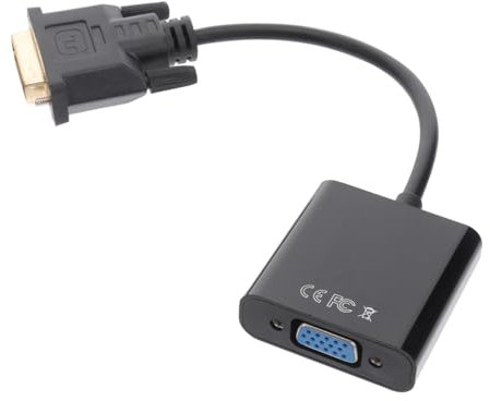 Artibetter Adattatore Dvi Vga Cavo Convertitore Video Maschio Femmina Per Monitor e Proiettori Compatibile Con Pc e Laptop Nero