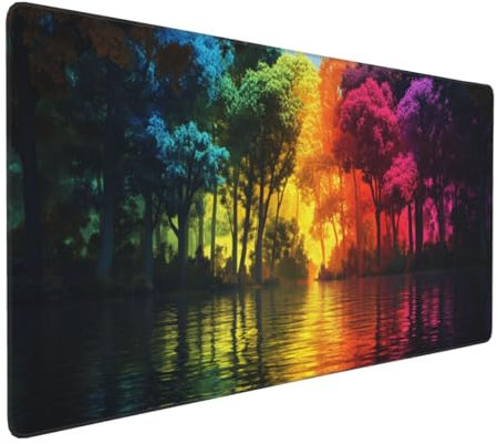 Gaming Mauspad XXL Farbe Mousepad 800x400x4mm Baum Verlängertes Mauspad Schreibtischauflage,Genähte Kanten Mauspad,Verbessert Präzision und Geschwindigkeit Wasserdicht Geeignet für Büro und Spiele