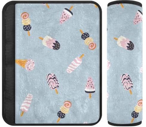Bonito acolchado para cinturón de seguridad azul helado, acolchado con algodón, almohadillas para correa de hombro para bolsas, fundas de cinturón de seguridad para asiento de coche para niños