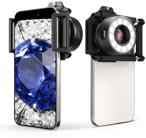 APEXEL Lente 120x per gioielli,Lente di ingrandimento per gioielli Con LED E Luce UV per diamanti Gioiellieri Monete Francobolli, Riconoscimento di valuta, Identificazione di gioielli