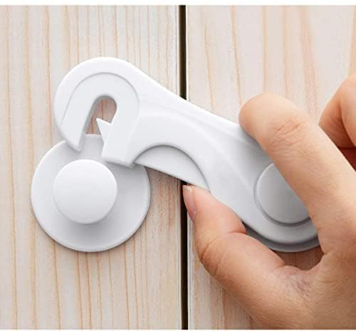 4 Stück Kindersicherung Schrank, Weiß Kindersicherung Schubladen für Babys und Kleinkinder, Schubladensicherung für Möbel, Küche, Schranksicherung Baby Mit Kleber, kein Bohren