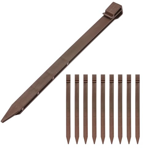 M METERXITY Confezione da 10 picchetti da giardino per bordi paesaggistici, in plastica, da 30,5 cm, picchetti di ancoraggio per paesaggi per bordi paesaggistici, barriere per erbacce/rivestimenti da
