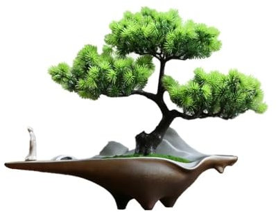 FAJNUZI2024 Künstliche Bonsai Simulation Willkommen Kiefer Bonsai Wigwam Ornamente for Eingang Wohnzimmer Büro Hotel Dekorationen Kunstbaum Bonsai