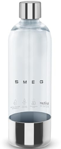 Smeg, SKSB01 Sprudelflasche, 800 ml, kompatibel mit dem Wassersprudler SKC01, aus Tritan™ Renew Kunststoff und Edelstahl, 280x83x83 mm
