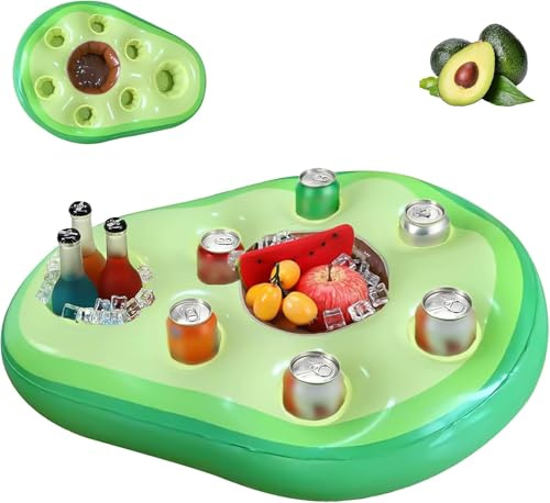 Getränkehalter Pool Aufblasbarer Schwimmender 2in1-Getränke und Snackhalter für Sommer Pool Partys