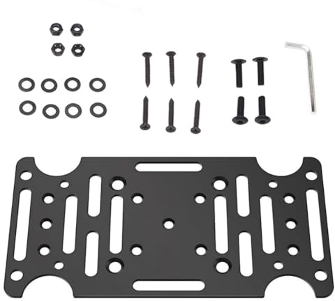 Lawnoval Support de montage de boîte aux lettres pour poteaux en bois ou creux de 4 x 4, en acier robuste, 4 mm d'épaisseur, noir, avec matériel de montage