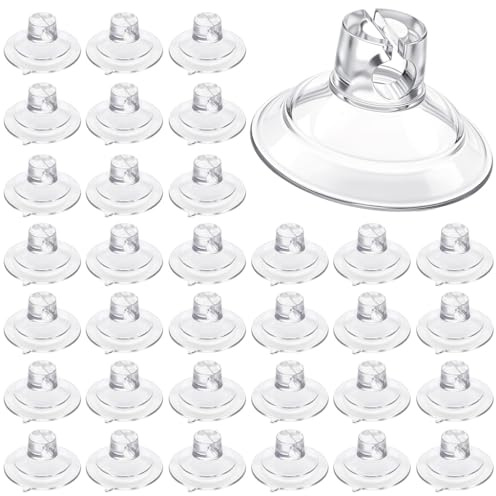 QWORK® 50 Ventose per Catene Luminose Ø 20 mm – Supporto Trasparente per Luci di Natale su Finestre e Vetri – Ganci a Ventosa Senza Foro per Cavi, Addobbi Natalizi e Decorazioni Interni
