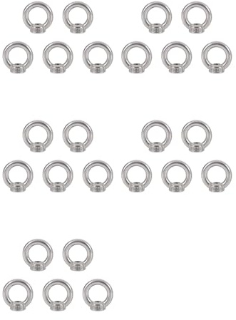 Tacdas 25X Tuerca de Ojo M6 de Acero Inoxidable Tuercas de Ojo de Elevación Marina Tuerca de Anillo Ojal para Elevación de Cable