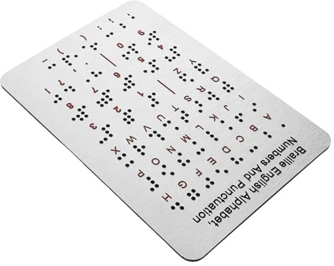 Generico Tavoletta Braille con Punti in in Inossidabile Design Facile da Usare, Strumento Educativo per Principianti per Apprendimento e Scuola