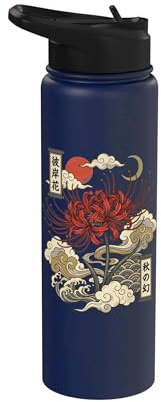 Giglio Ragno Rosso Fiore Giapponese Fiore Stainless Steel Insulated Water Bottle