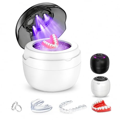 Detartreur dentaire ultrason,Stérilisateur Ultrasonique Uv 42000hz,Nettoyage En Profondeur Sans Produits Chimiques,Pour Gouttières Et Dentiers,Aligneurs,Protège - Dent