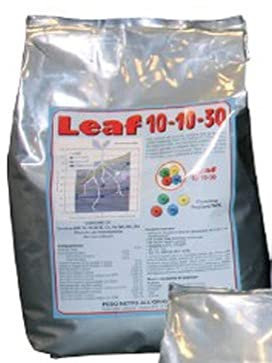 LEAF CONCIME 10-10-30 KG.2 FERTILIZZANTE CONCIME IDROSOLUBILE NPK PER TUTTI I TIPI DI PIANTA ORTO E GIARDINO