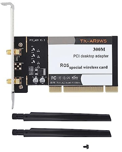ASHATA PCI Network Card,Wireless Wifi Card AR9220 300M PCI Desktop PC Dual-band 2.4/5GHz Wireless Network Card,Desktop PC Network Card for Windows XP,Windows 7, Windows 8