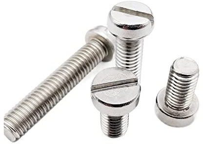 BELLAY M3 M4 M5 M6 M8 304 A2-70 Edelstahl GB65 Schlitzkopf Schlitz Säulenkopfschraube Bolzenlänge = 4-100 mm (Color : 30mm, Size : M4 10pcs)