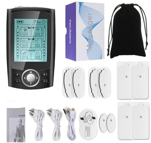 TENS EMS Gerät, 36 Modi 3-in-1, TENS EMS und Massagefunktion mit 10 Elektroden, EMS und Massage 2 Kanäle Schmerzlinderung von Rücken, Schulter, Bein, Nacken