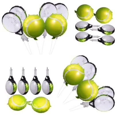 FAVOMOTO 1 Set Green Tennis Party Balloons, Tennis Ball Foil Balloons Tennis Party Decoration for Sports Themed Birthday Decor Party Supplies 18inch
