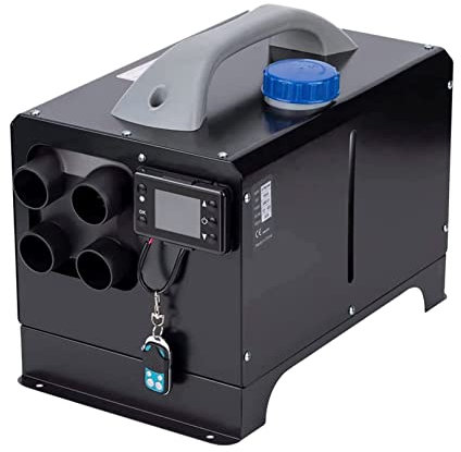 QWBDNMQP 8 kW tragbarer Luft-Standheizer 12 V/24 V für LKW, Boot, Anhänger, Wohnmobile, All-in-1-Diesel-Luftheizer mit Fernbedienung und LCD-Display, schwarz, 24 V