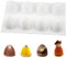 Ostereier Silikonform 8 Hohlräume, 3D Schokoladenformen Halbes Ei, Eier Silikonform Halbkreis, Antihaft Form Einer Kugeln,für Schokolade, Mousse Kuchen, Wachskerzen, Gelee(8Löcher 5.6×5.6×6.2cm Weiß)