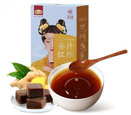【6 Flavors Pure Handmade Brown Sugar】Osmanthus Rose Candy,Desserts,Healthy Snacks,Baking Supplies,Leisure Food,Vegan,Delicious Chinese Snack Gifts (Ginger juice flavor,126g)