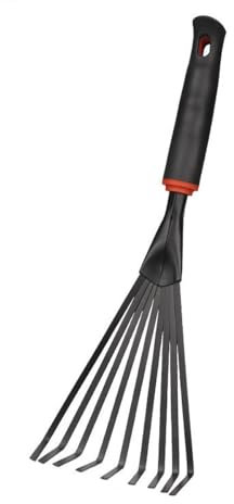 Râteau de jardin, brosse à gazon en acier, 9 dents élastiques, mini râteau à herbe, ramasse-crottes de cheval, petit balai éventail pour le nettoyage, outil de jardinage professionnel, multicolore