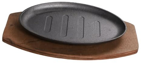 Gatuida Sartén Para Bistec Redonda De 8 Pulgadas, Placa De Parrilla Antiadherente De Hierro, Calentamiento Uniforme y Rápido, Para Uso Doméstico y Barbacoa Al Aire Libre