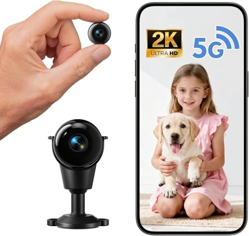 JOYTOUR Mini Spy Hidden Camera, 2K Nanny Cam with FREE Cloud, Dual-Band 2.4G/5G WiFi & No WiFi Needed Wireless Camera with Motion Detection & Night Vision for Baby/Pet Monitoring