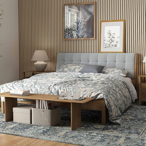AICA Lot de 3 Panneaux Muraux Décoratifs Acoustiques Bois MDF 240x60cm Chêne clair AntiBruit, Facile à Poser