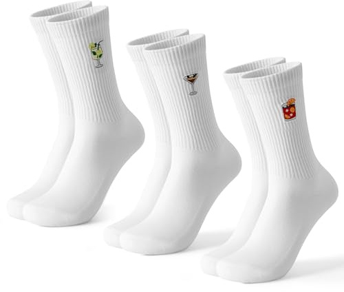 BISOUSOX Calze Divertenti Uomo in Cotone Calze da Sport Tennis Senza Cuciture Donna Correre Allenamento Giocare a Calcio Regali per Uomo 3 Paia 39-42/43-46