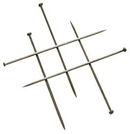 Gardinia Stecknadeln, 300 Stück, Rostfrei, Edelstahl, Chrom