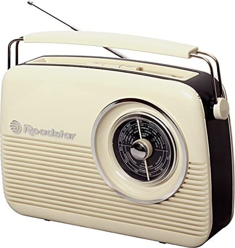 Roadstar TRA-1957/CR Radio Retro Analógica Crema - Radio (Personal, Analógica, FM,LW,MW, 87,5-108 MHz, 150-285 kHz, 1,2 W)