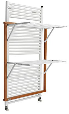 Arredamenti Italia Wäscheständer für Heizkörper 608 Klaus, Holz - klappbar - 10 mt Leine - Kirsche - AR-It il Cuore del Legno