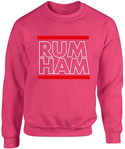 Hippowarehouse Rum Ham Unisex Jumper Sweatshirt Pullover Fuchsia Pink