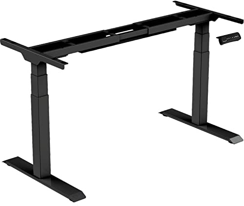 ESMART EZX-132B elektrisches Steh-Sitz-Schreibtischgestell | Schwarz, Höhe 58–123 cm, Dual-Motor, 3 Speicherplätze, Aktivitätserinnerung, schnelle Montage, für eigene Tischplatte