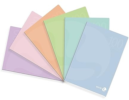 BM BeMore – Centus Pastello – 0122728 – Quaderno Formato A4 – Rigatura 5Mm – Quadretti Senza Margini Per 4° E 5° Elementare, Medie E Superiori – Carta 100G/Mq – Confezione 12 Pezzi