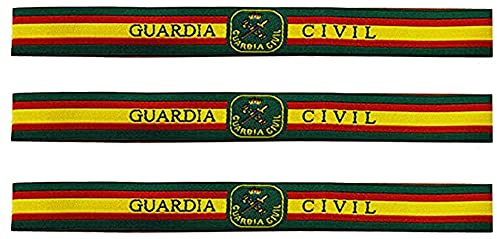 Tiendas LGP - Pulsera Guardia Civil Tela. 3 Unidades, 30 x 1.5 cm - Fabricado en España