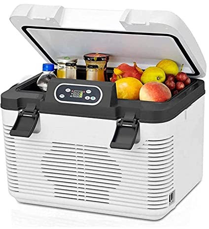 Réfrigérateur de voiture, 17 pintes, 19 litres, refroidisseur de congélateur compact portable pour camping-car, mini-congélateur de voiture portable à double contrôle de température avec panneau LCD